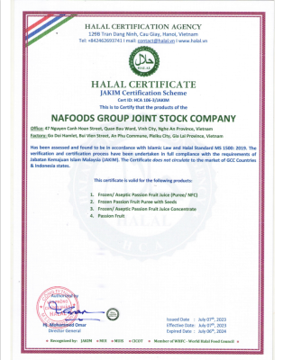 Tay Nguyen factory's halal certification