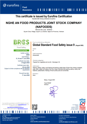 Napro factory's brc certification