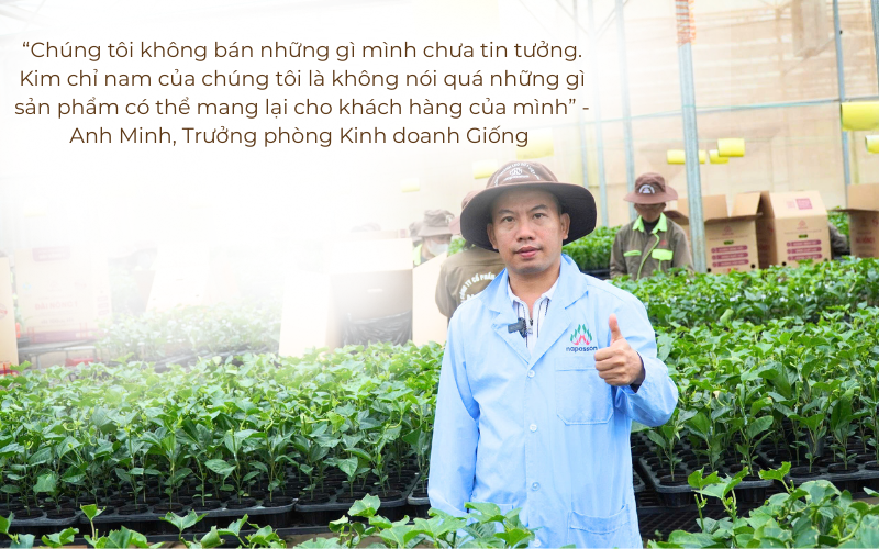 anh Minh trưởng phòng kinh doanh giống chia sẻ