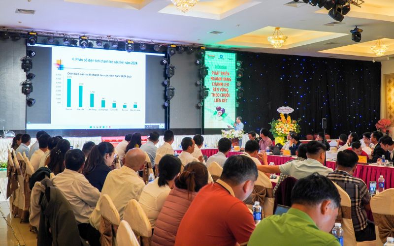 không gian buổi tọa đàm Phát triển ngành hàng chanh leo bền vững theo chuỗi liên kết